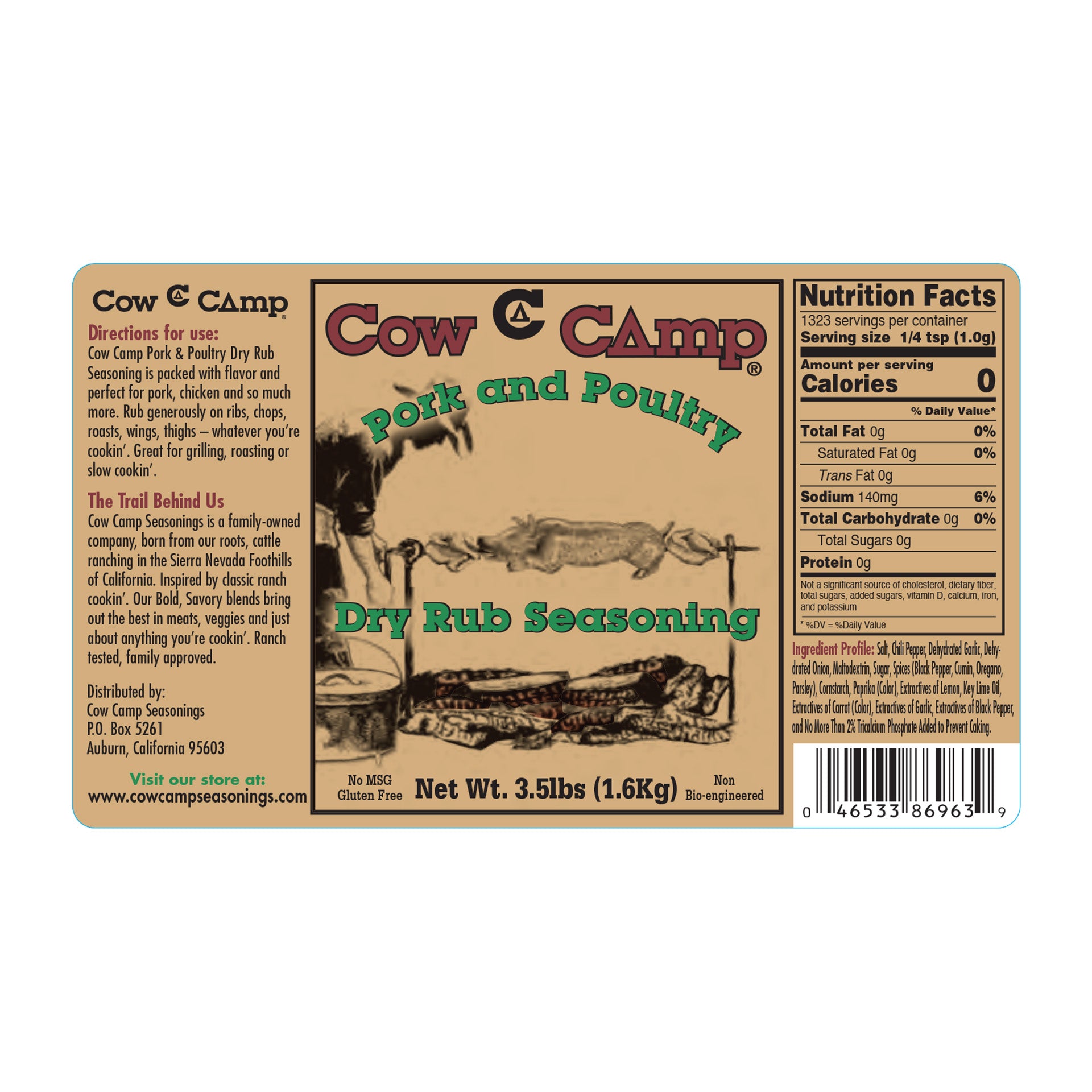 Pork and Poultry Dry Rub 11oz.